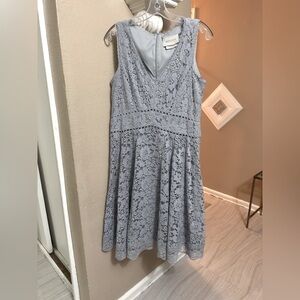 Anthropologie-B-HLDN Elegant light Blue Sleeveless V-Neck Midi Dress